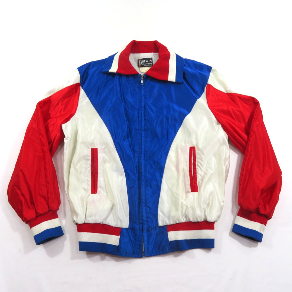 ABA BMX Bike Baseball Style Red White Blue Butwin Jacket Sz XL Motocross 1980s